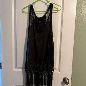 Charcoal Grey Torrid Tank Top with Fringe